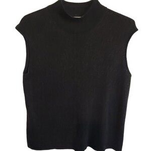 Coldwater Creek Silk/Metallic Sleeveless Mock Cowl Knit Top - sz XL